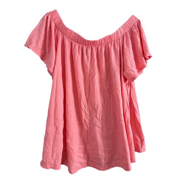 Lane Bryant Women's Plus Size Pink Off Shoulder Top Size 18/20 2X - Picture 2 of 4